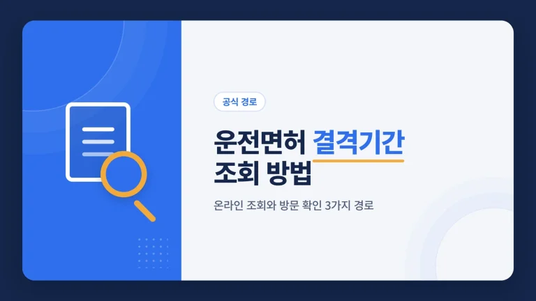 운전면허 결격기간 조회 방법