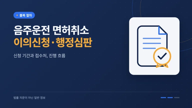 음주운전 면허취소 이의신청 행정심판